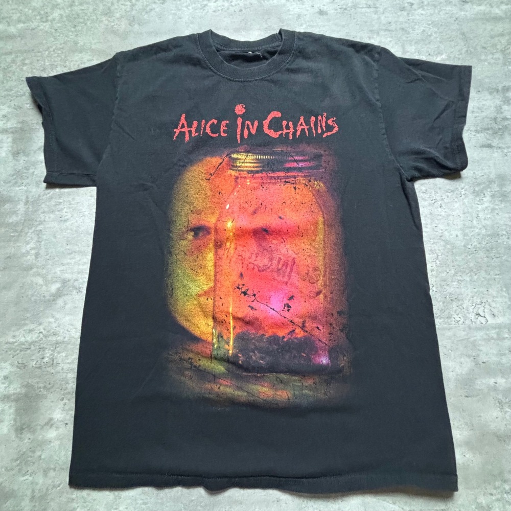 Alice In Chains T-Shirt Medium Black Jar of Flies Grunge Y2K Band Tee